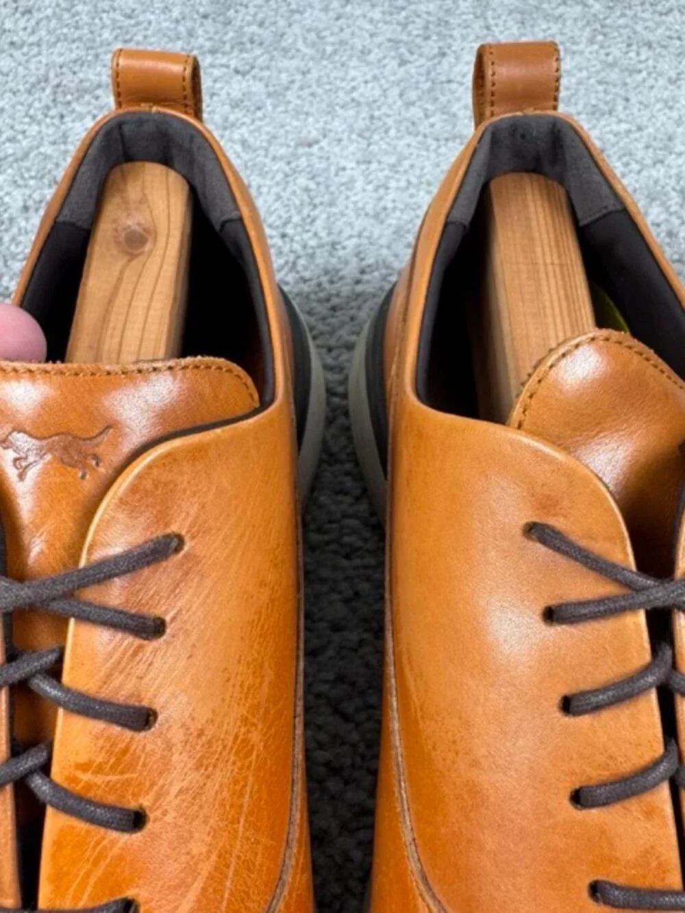 Wolf and Shepherd Brown Crossover Derby Lace Tie Dress Shoes Size US 10 M